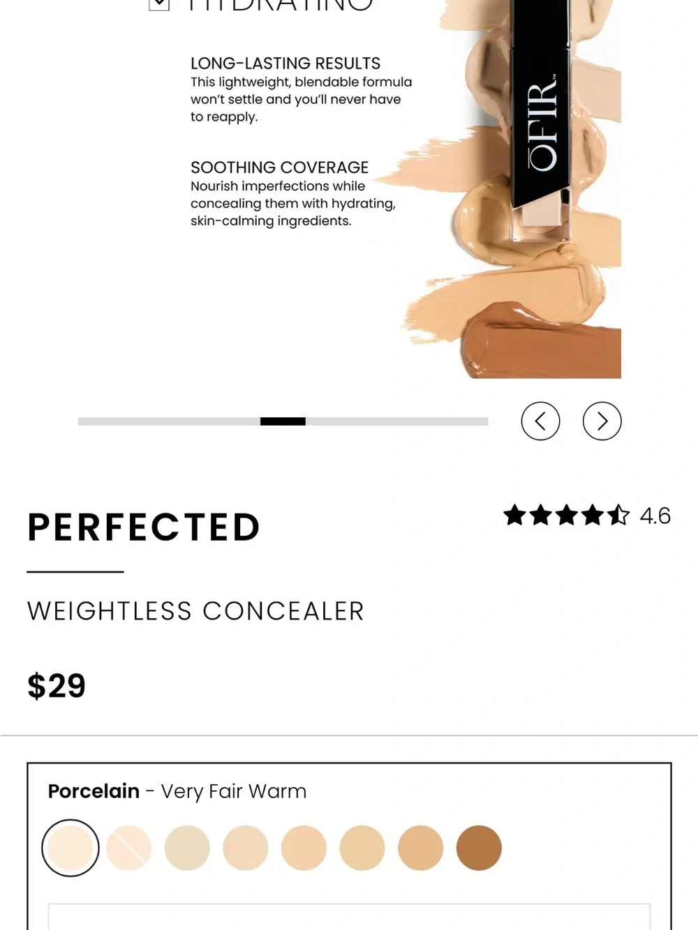 Perfected Weightless Concealer — Porcelain (Very Fair Warm)